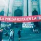 Lienzo "la poesía está en la kalle" biblioteca nacional en el estallido