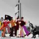 The Beatles y la Estudiante visitan la Plaza de la Dignidad.Elaboración Digital Manuel Marchant R / 2019