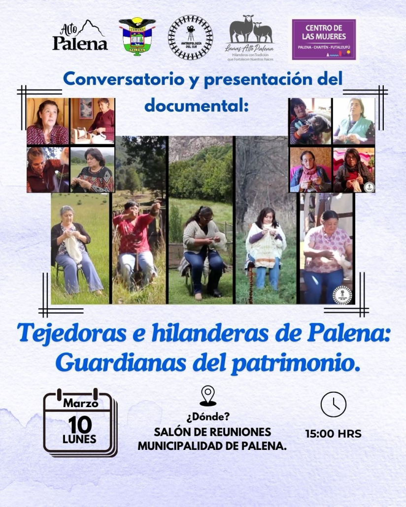 Con un conversatorio se presentará el documental "Tejedoras e hilanderas de Palena: Guardianas del patrimonio".